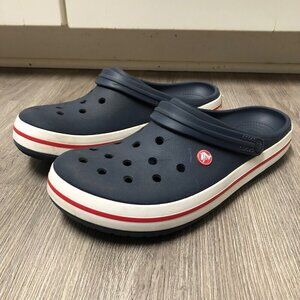 Crocs Classic Clogs Men’s Size 13 Navy Blue Red White Waterproof Shoes Patriotic